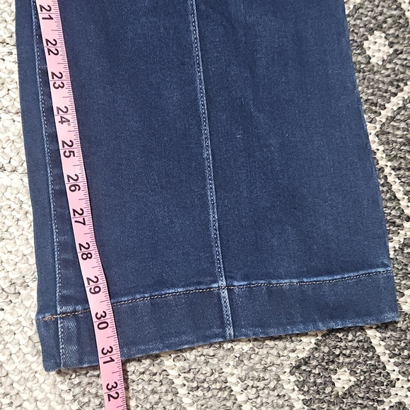 LC Lauren Conrad Wide Leg Super High Rise Trouser Dark Blue Jeans - Picture 14 of 15